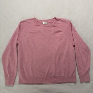 J. Crew Sweater Women's Size M Pink Cotton Cashmere Pullover Puff Sleeve Preppy